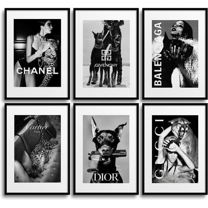 Lot De 2 Posters Fleurs Noir Et Blanc - 40x50 Cm, Toile Murale Déco Salon Ou Chambre