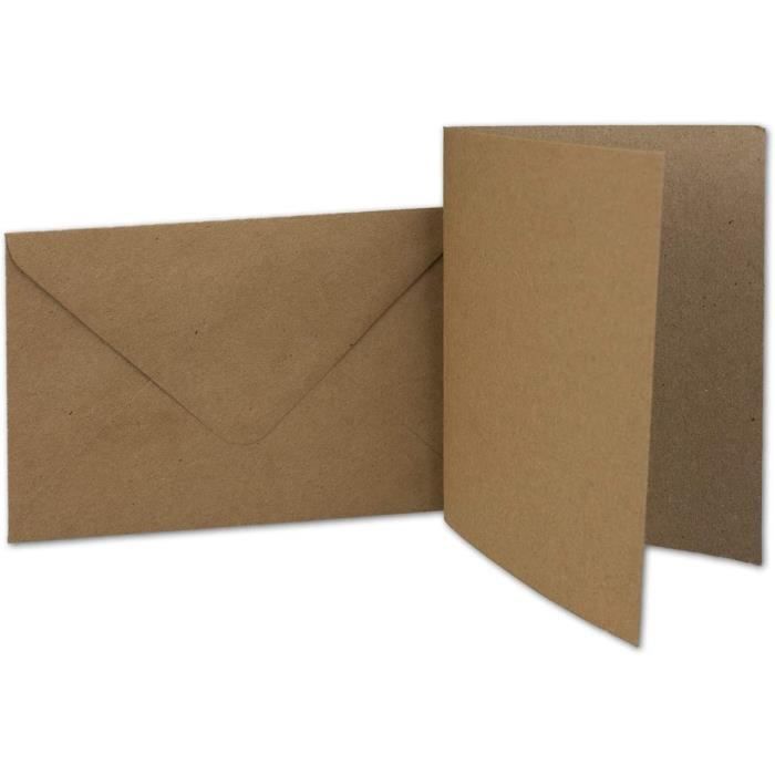Enveloppes En Papier Kraft Recyclé Rose - Lot De 50 - Format DIN Long (11x22 Cm) - Fermeture Par Collage Humide - 13