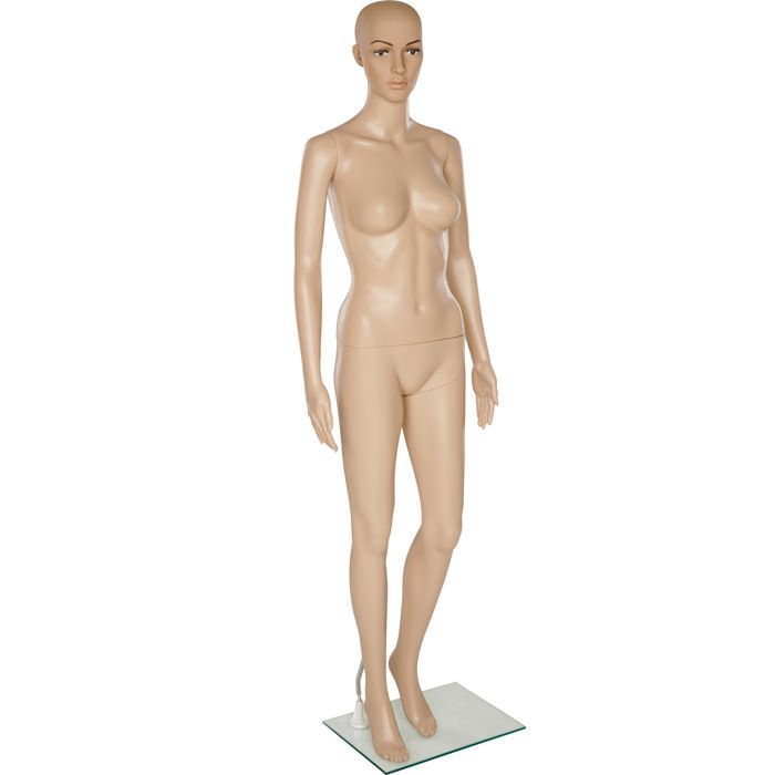 tectake mannequin femme de vitrine à tête pivotante et inclinable en plastique 172 cm