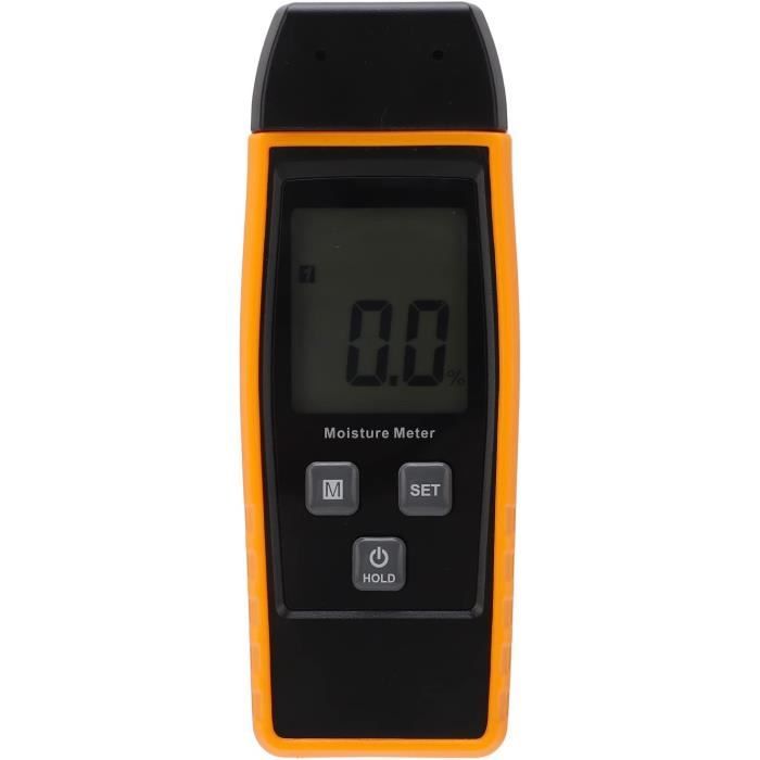 Fishtec – Testeur d'humidité digital pour bois et plâtre – Affichage LCD et LED – Précision /- 2% – Alimentation par 2 piles AA