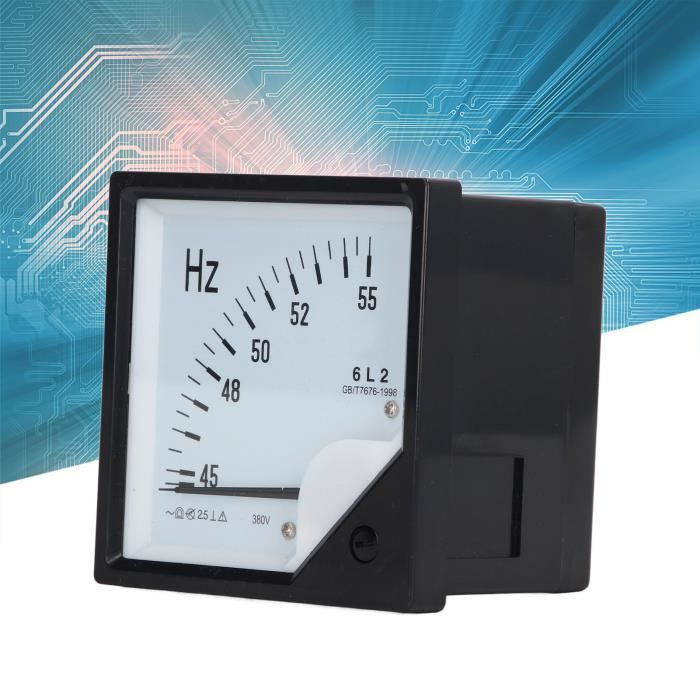 Fréquencemètre à panneau carré AC380V Pointeur Fréquencemètre 45 à 55