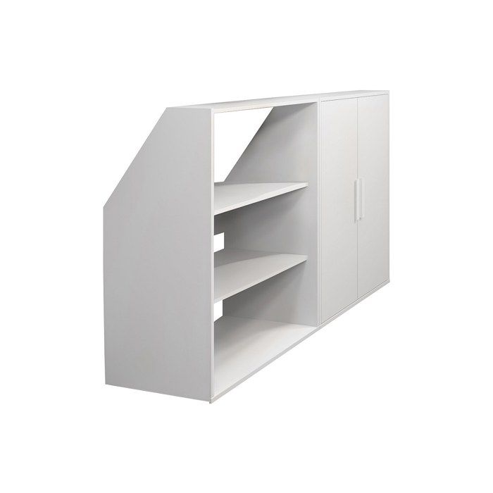 Meuble sous pente 2 portes et 2 étagères - Blanc - ADEZIO