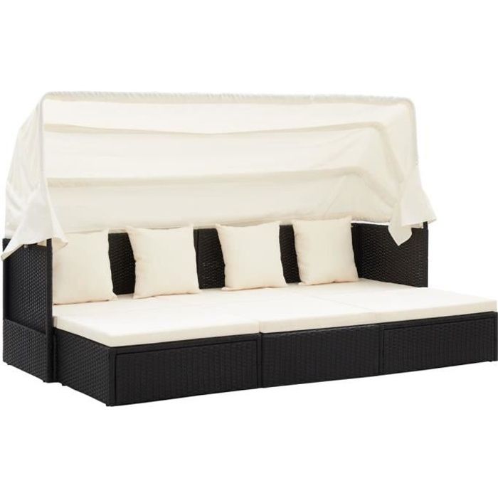 vidaXL Lit de jardin avec toit - vue 2