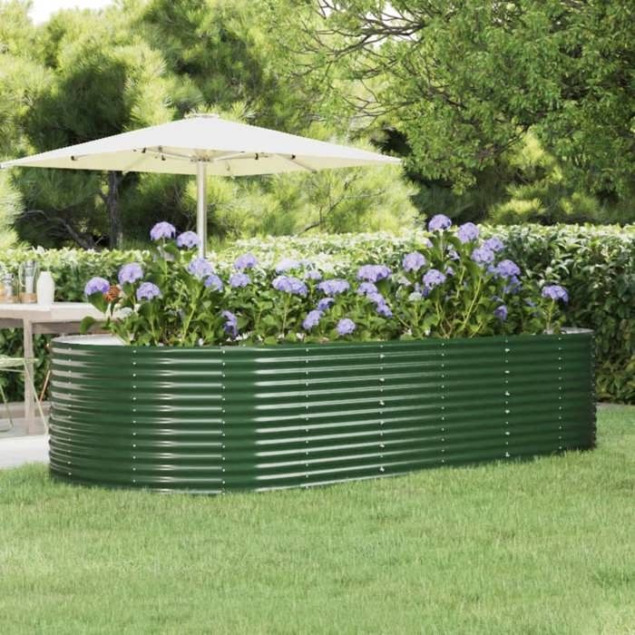vidaXL Lit surélevé de jardin en acier enduit - vue 2