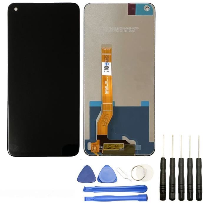 Écran LCD + Vitre Tactile Sur Châssis Pour Realme 6 Noir - Compatible - Neuf Avec Outils