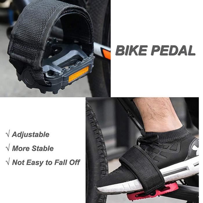 Vvikizy bande de clip de pédale de vélo 2 pièces sangles de pédale de vélo réglables universelles sangles de pieds de sport velo