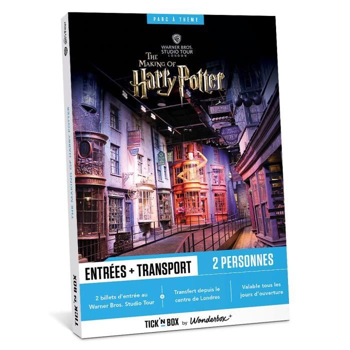 Tick'nBox - Coffret Cadeau - Harry Potter Studio - 2 entrées pour 1 journée au Warner Bros Studio Tour + Transfert en bus A-R