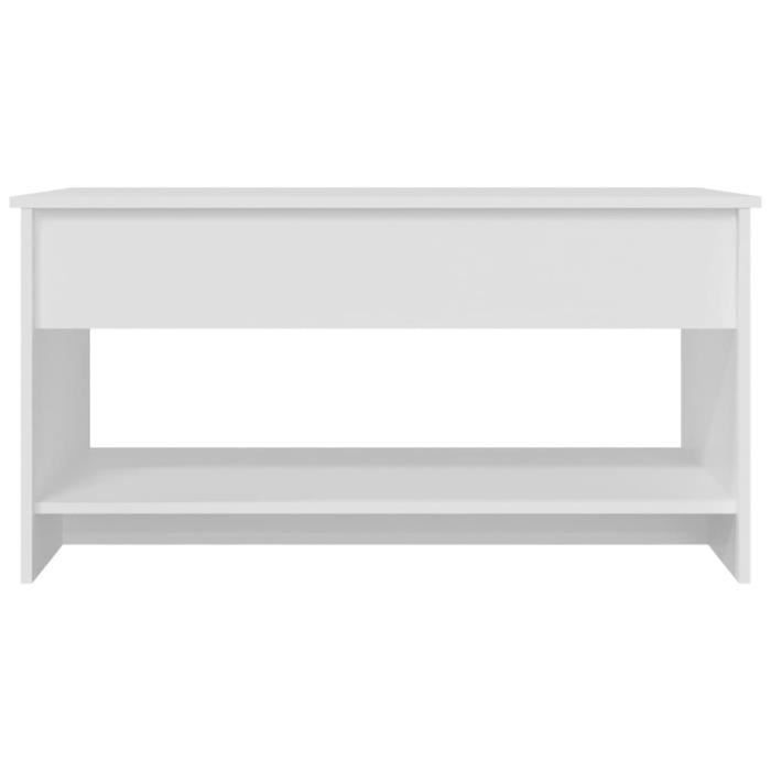 wxs - tables - table basse blanc 102x50x52,5 cm bois d'ingénierie - haute qualite - dx03134