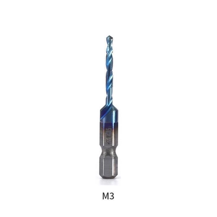 Foret Et Taraud Combiné M6 X 1 - Queue Hexagonale 1/4" - Revêtu Nano Bleu - Pour Acier, Inox, Aluminium