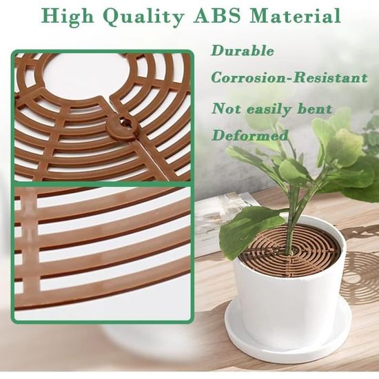 Lot De 50 Grilles De Drainage Pour Pots De Fleurs - Diamètre 10 Cm, Maille Noire Réutilisable, Pour Bonsaï Et Plantes - 7