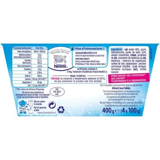 NESTL&Eacute; P'tit Brass&eacute; Poire - 4x100 g -D&egrave;s 6 mois - Achat / Vente dessert  lact&eacute; NESTL&Eacute; P'tit Brass&eacute; Poire - 4x100 g -D&egrave;s 6 mois - Cdiscount  Pr&ecirc;t-&agrave;-Porter