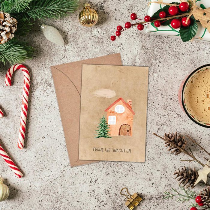 Lot De 20 Cartes De Noël Avec Enveloppes A6 | Cartes Vierges