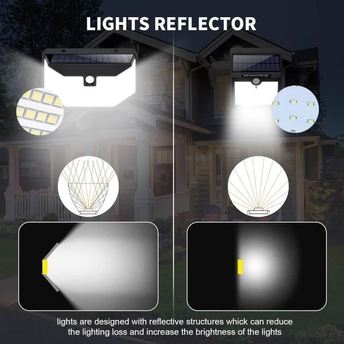 Émettre de la couleur Warm light Puissance 4pcs Lampes Solaires à LED  Imperméable Extérieur Haut et Bas Éclai - Cdiscount Maison