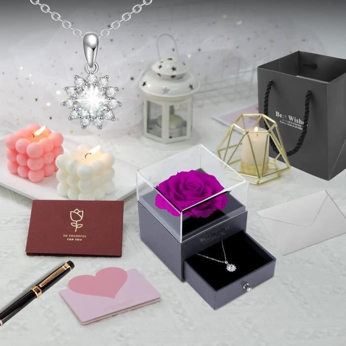 Taiyou Coffret Rose Éternelle Violet Boîte À Bijoux Véritable Avec