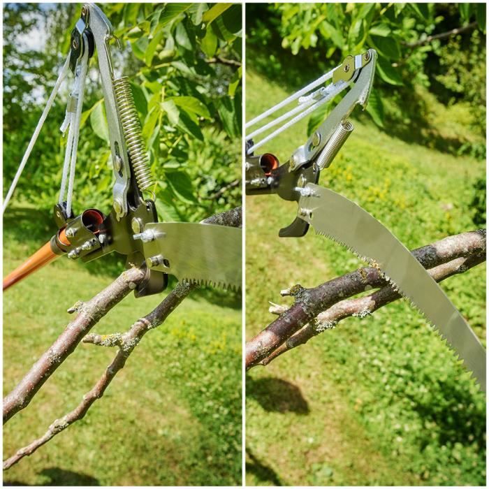 XPOtool Scie télescopique 100-200cm Coupe-branche Élagueur Sécateur Câble Jardin