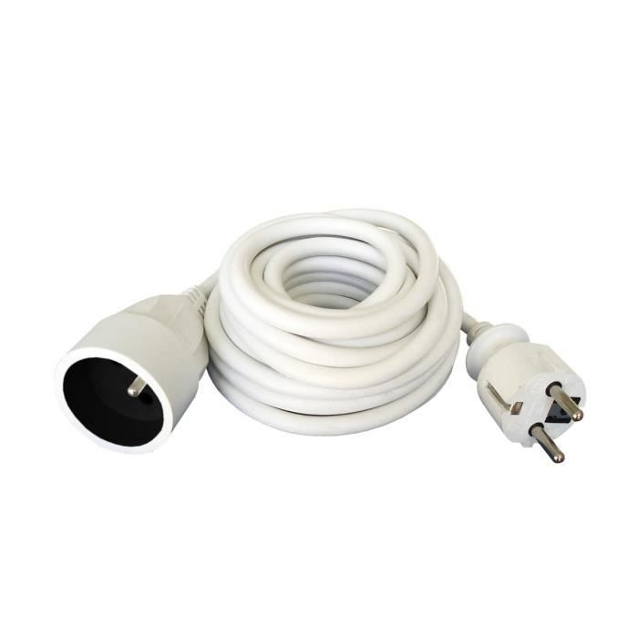 Rallonge électrique ZENITECH 1m90 3x1mm² - Blanc - Cdiscount Bricolage