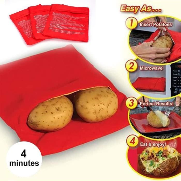 JIE Sacs De Pommes De Terre Au MicroOndes Sacs De Pommes De Terre À MicroOndes, 4 Pièces, Sac