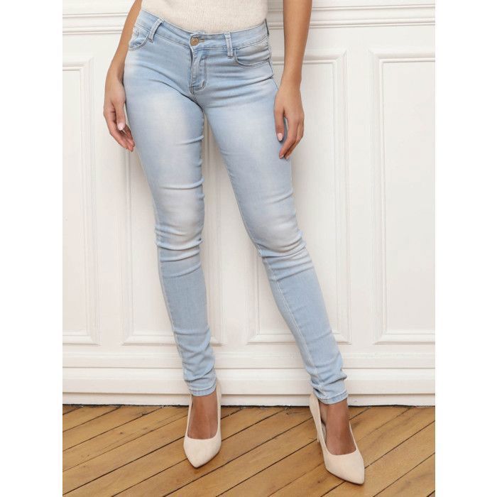 Pantalon Jeans TIMEZONE Taille Basse Bleu Délavé Slim - Taille W28 L34 (38FR) - Très Bon état