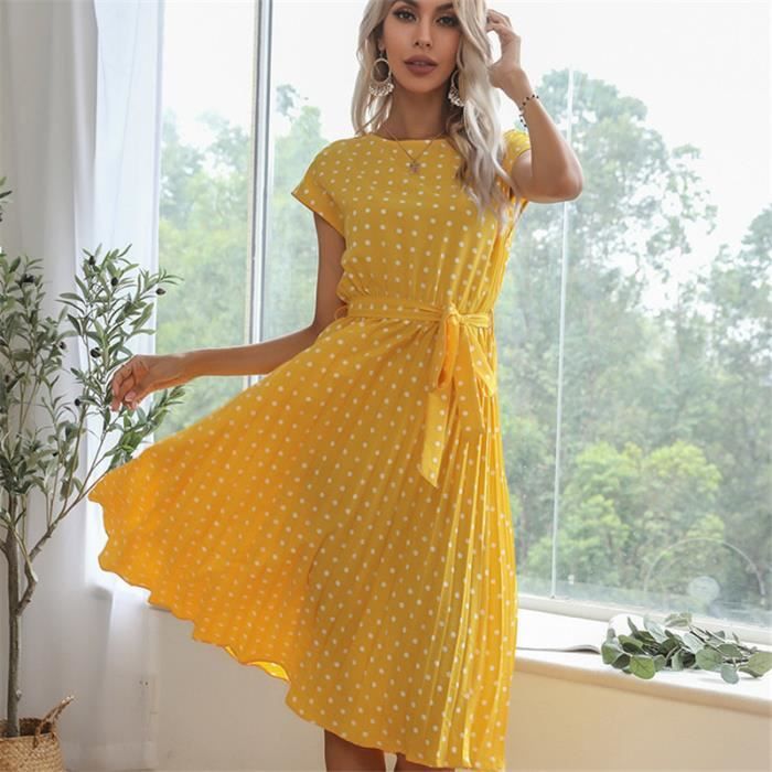 Robe trapeze jaune cheap
