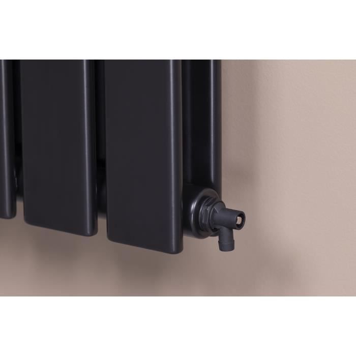 Purgeur D'air Pour Radiateur - Couleur Anthracite - Raccord Mâle 15x21 (1/2) - Auto-étanche - Noyon & Thiebault