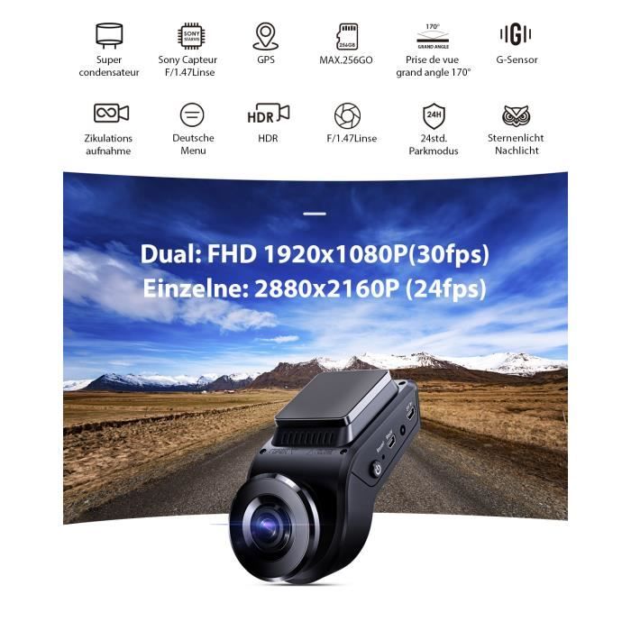 VANTRUE S1 4K DashCam, Double 1080P Caméra Embarquée avant et
