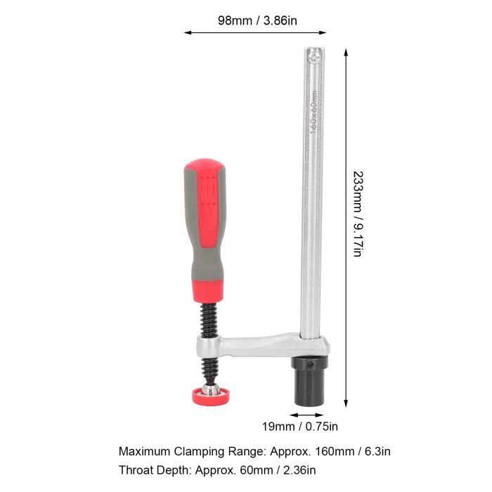 Kit De 2 Pinces De Serrage Rapide Pour Établi - 20 Mm - Acier Inoxydable - Pour Travail Du Bois Et Métal - Dimensions 140x60x50 Mm