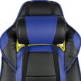 Bleu et Noir - Fauteuil gamer Chaise de bureau, Dossier réglable (90-175°) -2