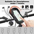 Support Téléphone Vélo Étanche avec Rotation 360° - Noir - Pour Smartphone 7" - Accessoire pour Vélo-2