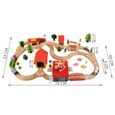 Petit train en bois - MON MOBILIER DESIGN - Circuit de construction - 69 pièces - Blanc-2