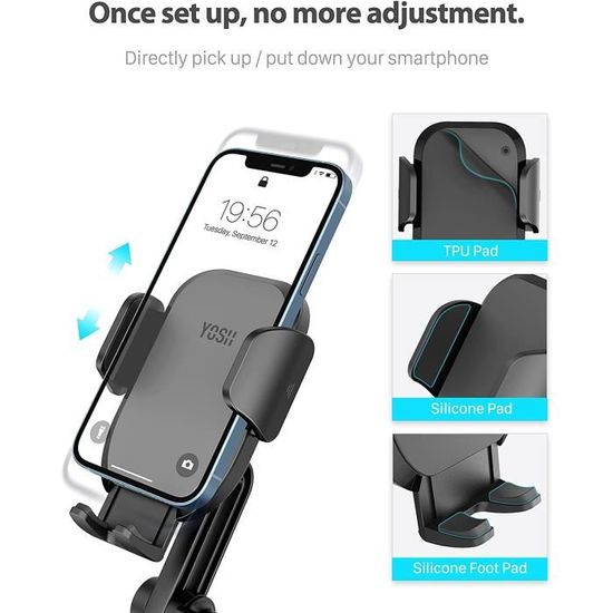 Support Voiture Smartphone Porte-Gobelet Rotatif à 360° Bras Flexible XO  Noir - Support pour téléphone mobile - Achat & prix