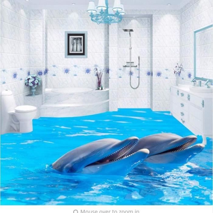 Papier Peint 3D Bleu Piscine - Autocollant Mural Déco Facile à Poser Et à Retirer