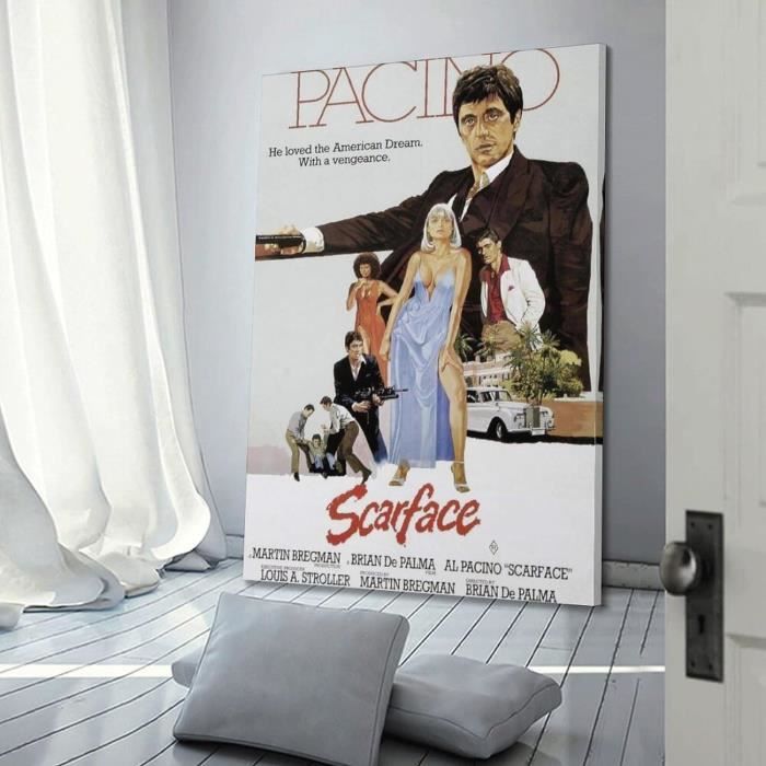 Affiche de toile avec citations du film Scarface Al Pacino/Tony Montana, The World Is your, peinture murale imprimée HD, décor de maison  15