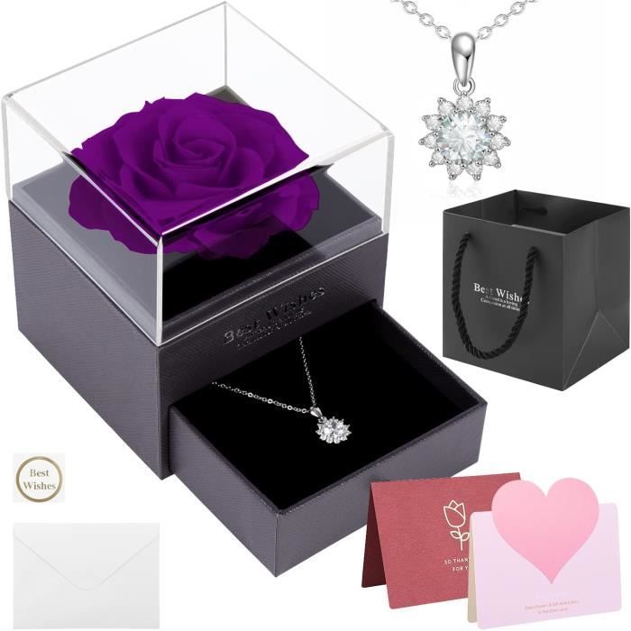 Taiyou Coffret Rose Éternelle Violet Boîte À Bijoux Véritable Avec