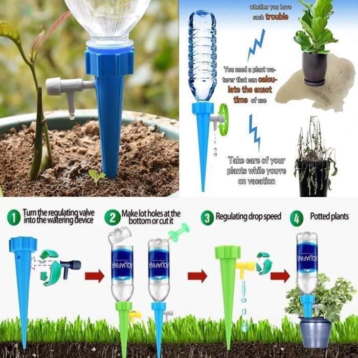 Kit D'irrigation Goutte à Goutte 24 Pièces - Arrosage Automatique Réglable - Pour Plantes Intérieur/extérieur, Pots, Jardin