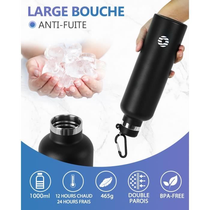 Gourde Isotherme 500Ml, Reutilisable Bouteille Isotherme En Acier Inoxydable, Sans Bpa, Maintien