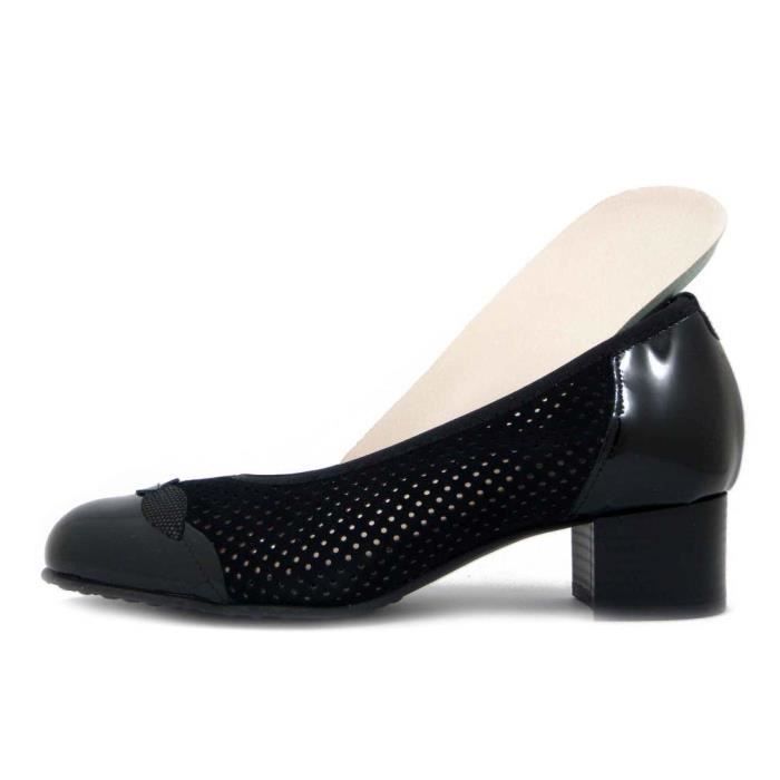 Escarpin Femme OSVALDO PERICOLI Cuir Noir Talon Bas Confort