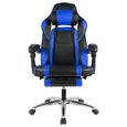 Bleu et Noir - Fauteuil gamer Chaise de bureau, Dossier réglable (90-175°) -3
