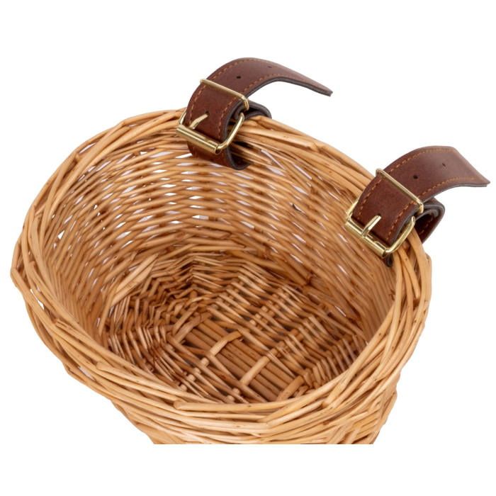 Mini Panier Vélo Enfant En Osier Tressé - Sangle Cuir Réglable, Léger, Résistant, Pour Filles Et Garçons - 12