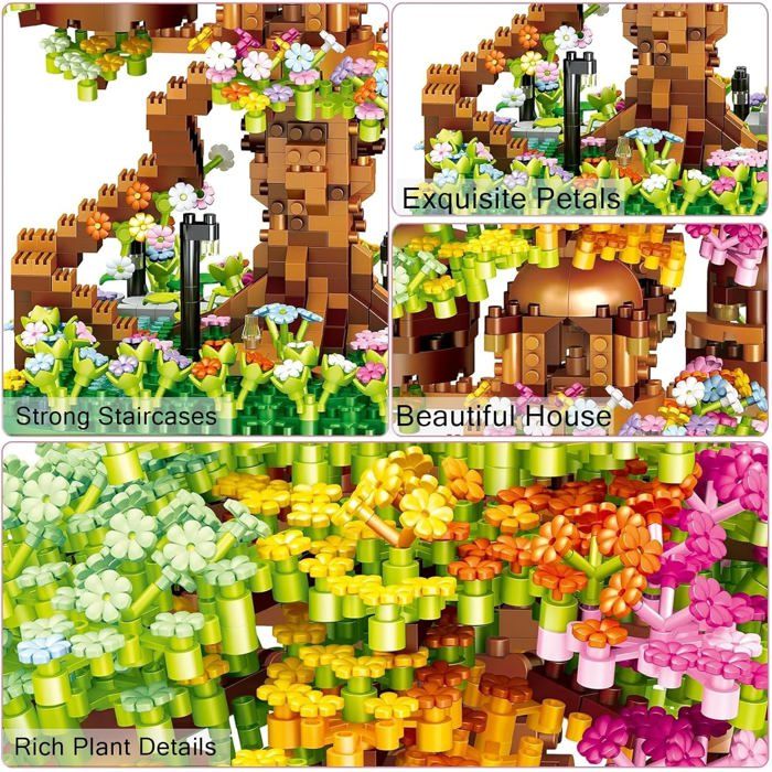 Sakura Set Costruzioni Casa Sull'Albero 1345 Pezzi, Cabina In Fiori Di Ciliegio, Regalo Creativo Per Adulti E Bambini +14