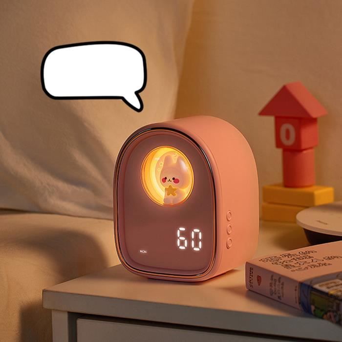 Fdit Horloge Lumineuse Réveil Horloge Électronique De Bureau Multifonctionnel USB Dessiné Animé