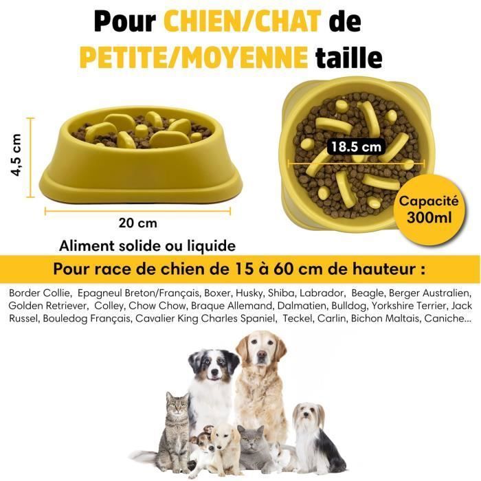 Insert Anti-Glouton Pour Gamelle Chien - En Silicone Alimentaire Avec Ventouses - Ralentit La Prise De Nourriture - 4