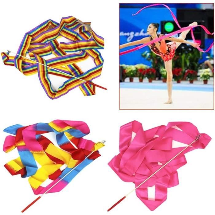 Acheter Banderoles de gymnastique multi-usage à ruban Long de qualité  supérieure, 2 pièces, bâton virevoltant de danse artistique, jouet pour  enfants