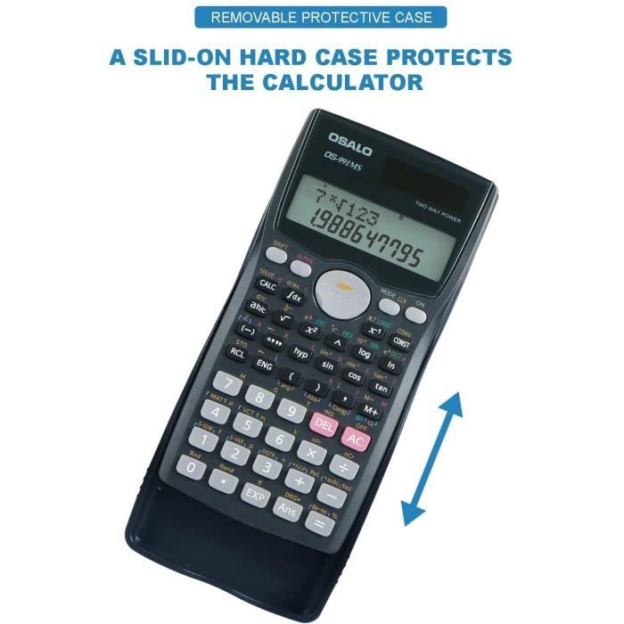 Calculatrice Scientifique DONAU 417 Fonctions - Écran Naturel, Solaire/Batterie, Graphite