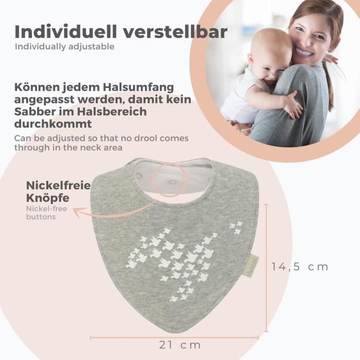 Bavoir Bandana B b Fille Lot De 4 Doubl Coton ponge Et