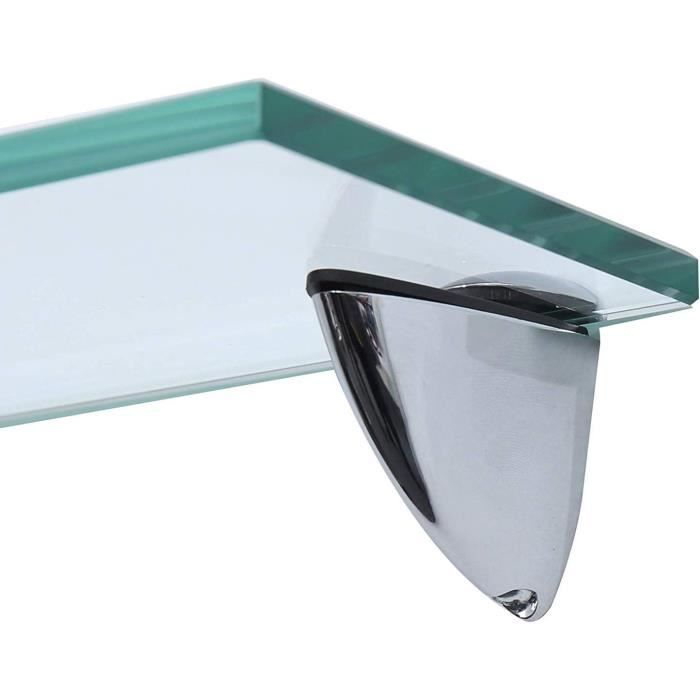 Étagère murale en verre ib style® - 60x30cm - Satiné - 8mm - Clip