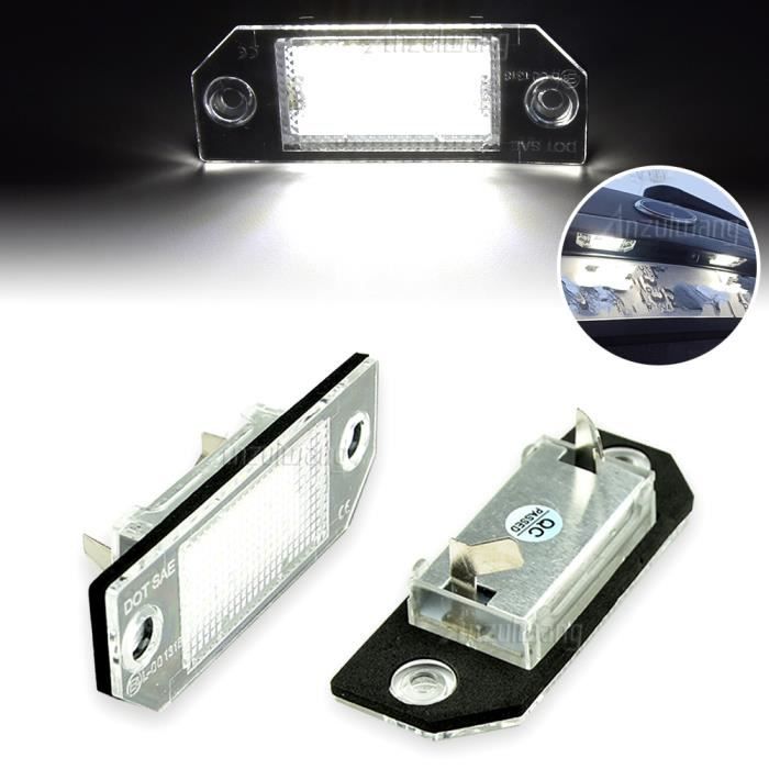 Feux De Plaque D’immatriculation LED Pour Ford Focus MK2 Et C-Max – Blanc 6500 K, Sans Erreur Canbus, étanches IP67 – Lot De 2