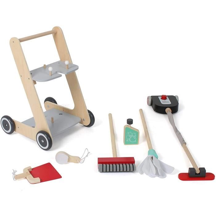 Trotteur En Bois Avec Cuisine De Jeu - Jouet D'Activité Et Marcheur - À Partir De 12 Mois - 10