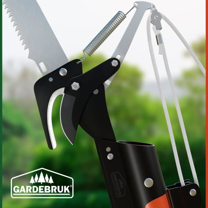 SMONTER Scie à Perche 8 M Pour élaguer Les Arbres, élagueuse Manuelle Avec Ciseaux Tranchants, Sécateur Extensible, Outil De Jardin