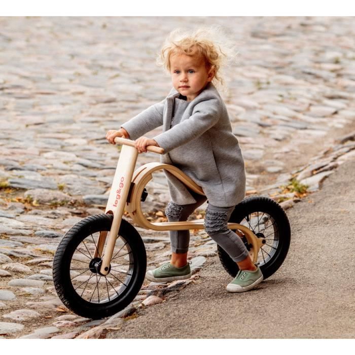 Draisienne en bois enfant évolutive 3en1 + Vélo évolutif en bois sans  pédales - bébé 10 à 24 mois, enfant 1-2 à 5 ans