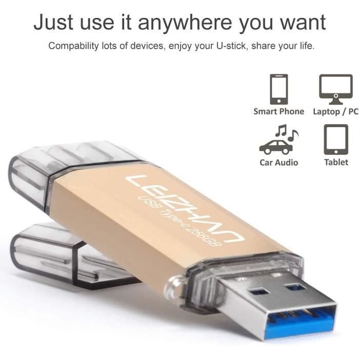 YOHU 256 Go Clé USB pour iPhone et iPad Flash Drive avec Connecteur  Extension de Stockage Clef USB Mémoire Photostick pour iOS Andri -  Cdiscount Appareil Photo